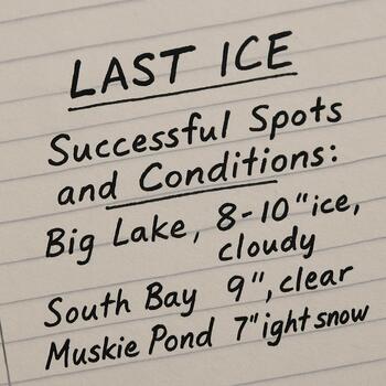 Last ice notes on a card with highlighted caution marks