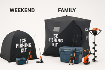Weekend ice kit expanded with extra seats and crates for a family